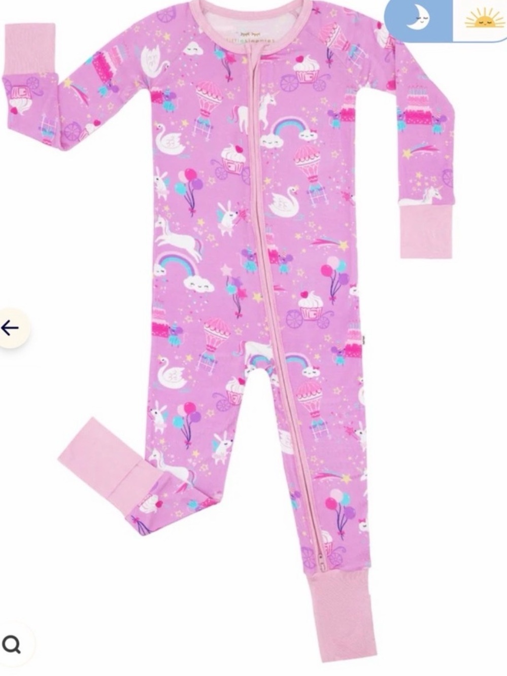 Little Sleepies "Magical Birthday" Zippy sleeper pajamas 18-24 months
